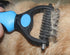 Maxpower Planet Pet Grooming Brush - Extra Wide Double Sided Dematting Rake for Dogs and Cats, Blue, S