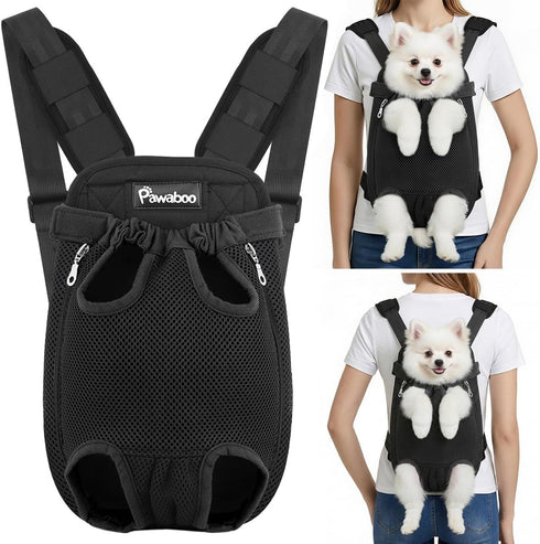 Pawaboo Pet Carrier Backpack, Pet Front Dog Cat Carrier Backpack, Legs Out,