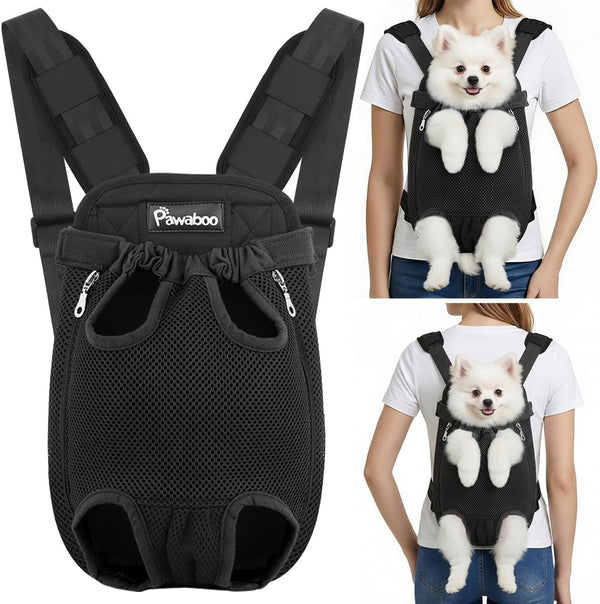 Pawaboo Pet Carrier Backpack, Pet Front Dog Cat Carrier Backpack, Legs Out,