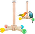 Gosknor Bird Stand Perch Toy, Premium Wooden Interactive Spinning Parakeet Toys 360 Degree