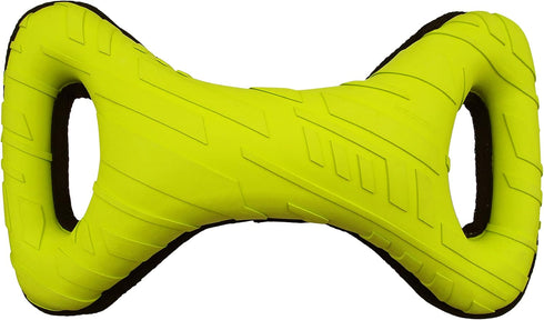 Nerf Dog 12.5in Tuff Rubber - Nylon Plush Infinity Tug Foam Filled, Green/Gray