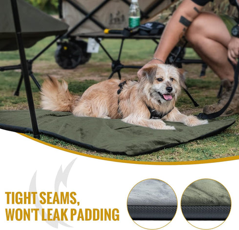 OneTigris Travel Dog Bed - Portable Waterproof Anti-Slip Dog Camping Bed Mat, Cushioned Plush
