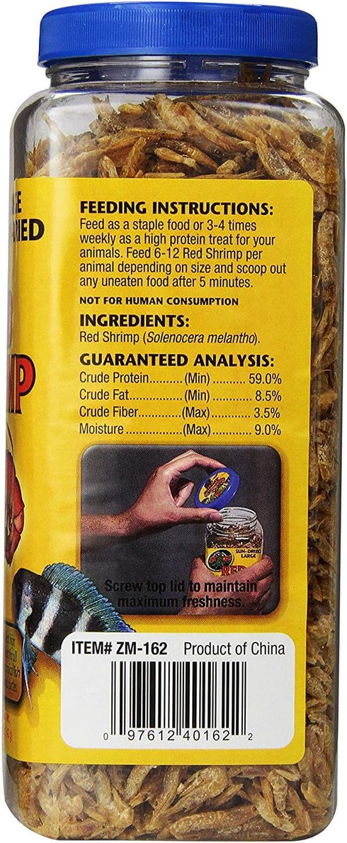 5 oz Pack 4 Zoo Med Large Sun-Dried Red Shrimp