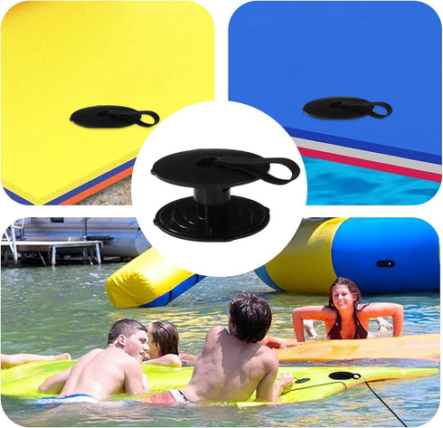 Lyreh Grommet Floating Water Mat Tether Kit, Plastic Premium Portable Floating Mat Straps Tether Rope Kit Practical