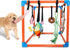 BASTIPETA Puppy Play Gym with 8 Hanging Toys Removable Dog Enrichment Playground, Indoor