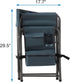 FUCIHOMA 400lb (1-Piece Oversized Padded Folding Chair with Side Table - Capacity Portable Directors Chair for Camping