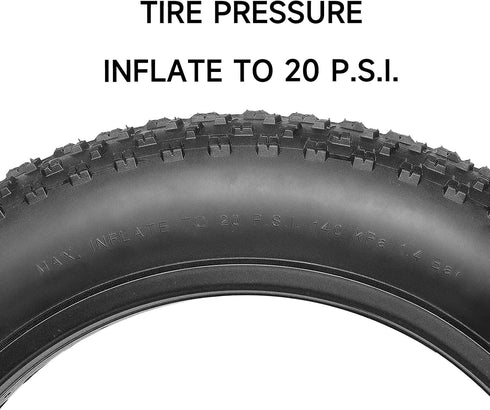 Hycline Fat Bike Replacement Tire: 20x4.0/26x4.0 Inch Puncture Resistant Folding MTB Tires for All Terrain