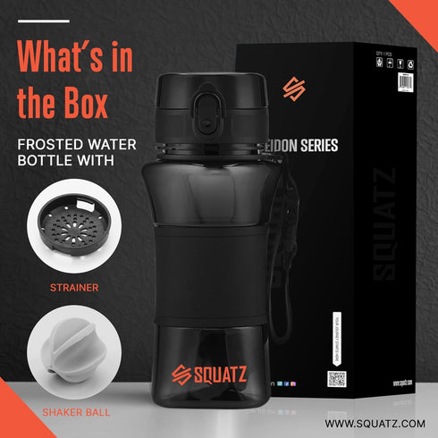 17 Oz SQUATZ Poseidon Series Water Bottle for Protein and Fruit Shakes - Premium Quality Wide Mouth Gym Flask Fruit