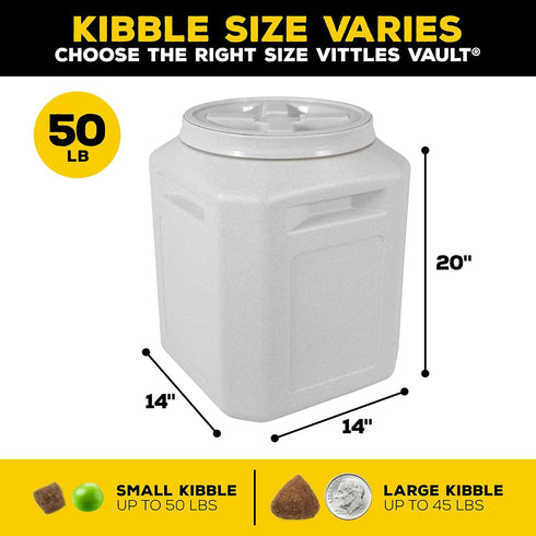Gamma2 Vittles Vault Dog Food Storage Container, Up to 50 Pounds, Made in USA