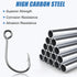 60pcs/Box #4#2# 1# 1/0 2/0 Fishing Inline Single Hooks - Single Replacement Hooks for Fishing Baits Lures Plugs Large