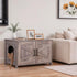 ZENY Cat Litter Box Enclosure, Litter Box Furniture Hidden, Wooden Litter Cabinet with Divider, Farmhouse Style Cat