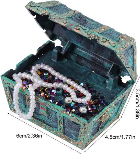 Fdit Aquarium Decorations - Artificial Decorative Treasure Jewelry Box Ornament for Fish Aquarium Landscape (Green)