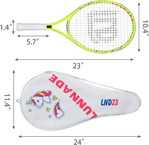 Tennis Racket for Kids, Junior 19/21/23/25 Inch Youth Racquet with Cover, Beginner Boys and Girls
