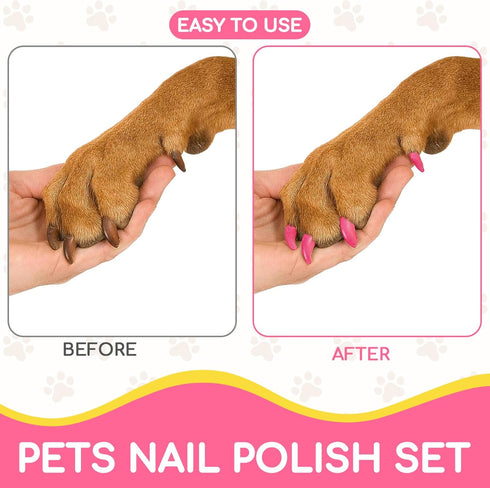 OLINGYOU Dry-8 Set Dog Nail Polish Dog Nail Polish Pens Quick Colors, Pet Nail Polish for Dogs DIY Dogs Puppy Nails