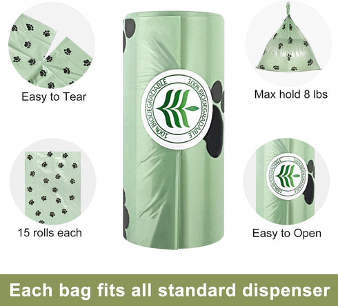 60 Count Poop Bags for Dogs, Dog Poop Bag Rolls and Small Trash Bags for Waste Cleanup, Extra Thick Doggie Bags