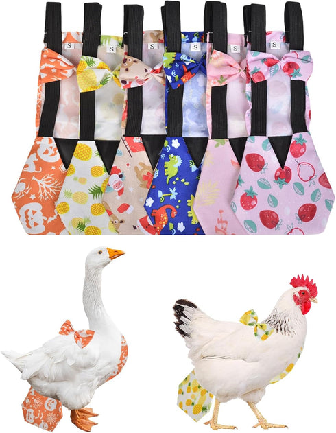 XGIDXFZ 6Pcs Chicken Diapers for Hens,Reusable Duckling Diapers Washable Waterproof Pet Diapers with
