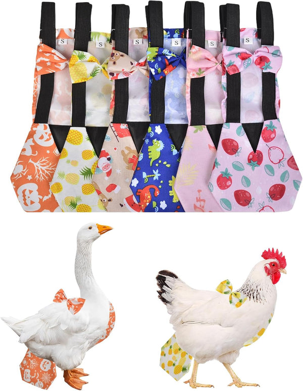 XGIDXFZ 6Pcs Chicken Diapers for Hens,Reusable Duckling Diapers Washable Waterproof Pet Diapers with