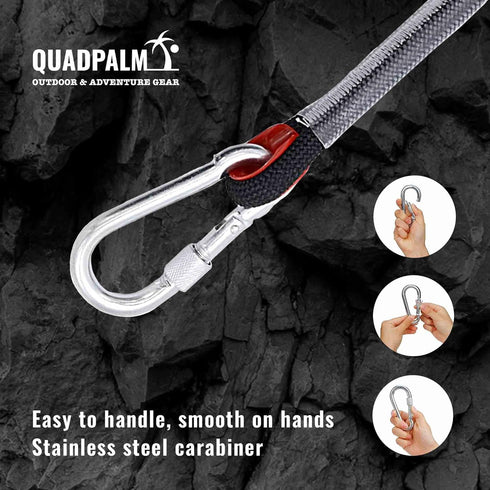 Grappling Hook and Rope 10M (32ft) - Heavy Duty Multifunctional Survival Hook with 4 Stainless Steel Claws