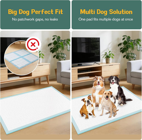 31" 36" 60 Count, 6-Layer Large Puppy Pee Pads for Dogs x Leak-Proof XXL Dog Pee Pads Extra Large, Super Absorbent