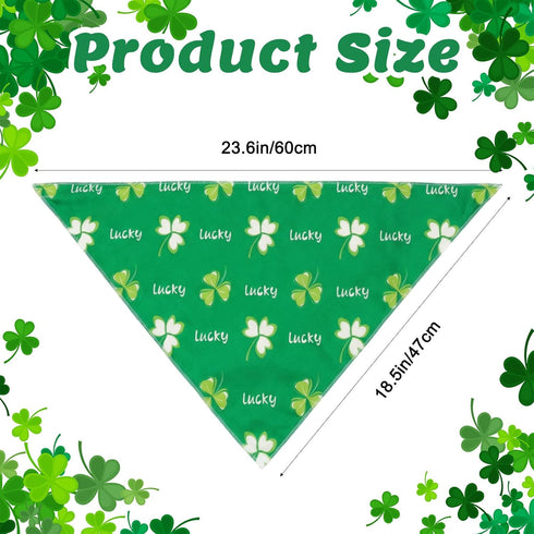 Avxdbr 2 Pack St Patricks Day Dog Bandanas Reversible Shamrock Dog Scarf Soft Plush Triangle Bibs for Small Medium Dogs
