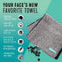 Multipack 3 FACESOFT Mini Towels Charcoal Detox - Pulls Oils and Toxins from Skin - Infused with Activated Charcoal