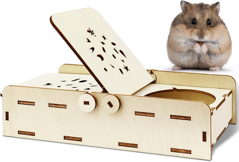 Big+Spring+Sales,Hamsters Foraging Toys, Small Animals Hide Treats Foraging Puzzle Toys,Wooden Foraging Game