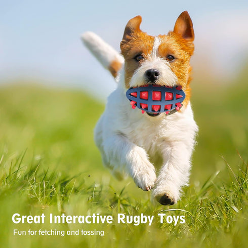 Dog Spiky Toy Ball with Squeaker, Floating Chewing Fetching and Interactive Play (2pc Kit)