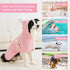Pet Bathrobe Towel Dog Cat Drying Coat Super Absorbent Cute Dogs Bath Towel Hooded Robe Adjustable Collar & Belly Strap