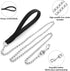 Heavy Duty Dog Leash, Metal Chain with PU Handle for Small Medium Dogs, Walking Traffic Training