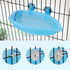 Hypeety Bird Bath with Mirror, Portable Bird Bathroom for Pet Parrots, Bathing Tub Accessories (Blue)