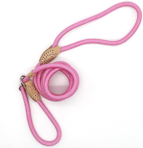Coolrunner 5 FT Highly Reflective Nylon Dog Leash for Small and Medium Dogs (10-80 lb) - Adjustable Training Slip Lead