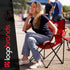 NCAA Portable Quad Folding Chair - Black Tailgate Chair with Armrests & Cup Holder