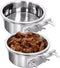 Kennel Water Bowl - 2 Packs No Spill Hanging Cage Crate Bowl for Cat, Small Dog Feeder, 2 Cups / 1 Pint