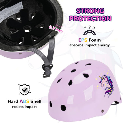 Kids Helmet with Knee Pads, Elbow Pads, and Wrist Guards, Protective Gear for Boys Girls Age 3-8 for Roller Skates &