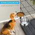 Dog Food Water Bowl with Clamp Holder, Stainless Steel Non-Spill Hanging Bowls for Small Medium Large Dogs (Silver, M)