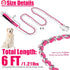 HOMIMP Chew Proof Dog Leash for Medium Large Dogs, Reflective 6 FT Heavy Duty Metal Chain Dog Leashes with Soft Padded Handle, Anti Bite Durable Rope Leashes for Pitbull, Non Chewable