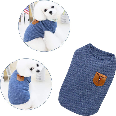 YAODHAOD 100% Cotton Dog Shirt, Summer Lightweight T-Shirts for Medium Small Dogs, Soft Breathable Tank Top (2pack)
