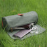 TOURBON Waxed Canvas Bicycle Top Tube Bag - Bike Handlebar Basket