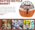 Healifty Rattan Woven Bike Basket for Pets Front Pannier Storage Basket Breathable Cat Dog Carrier Accessory