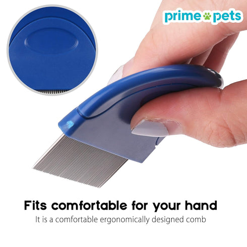 PrimePets Flea Comb for Cat and Dog - Pet Hair Removal Comb