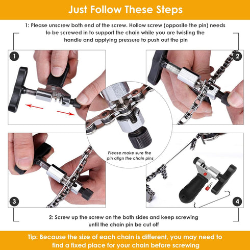 WOTOW Bike Chain Repair Tool Kit Set - Cycling Bicycle Chain Breaker, Splitter, Cutter & Master Link Pliers for 6-10