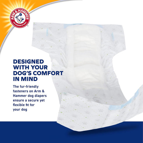 Arm & Hammer for Pets Female Dog Diapers, Size Small, Ultra-Absorbent, Adjustable, Leak-Proof (Pack of 6)