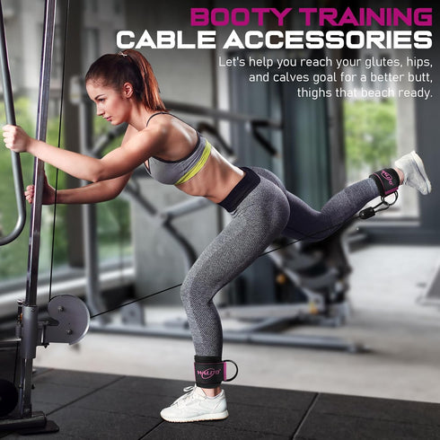 WALITO Gym Ankle Straps for Working Out, Glute Ankle Cuff Kickback Strap, Gym Cable Machine Accessories for Women Glute
