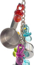 1054 by M&M Paci Pot Clanger - Handcrafted Deluxe Noisy Bird Cage Toy, Stainless Steel Measuring Pots, Acrylic