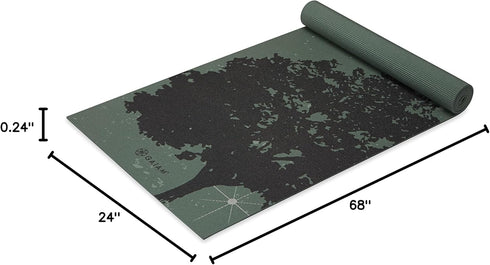 Gaiam Yoga Mat - Premium 6mm Print Extra Thick Non-Slip Exercise & Fitness Mat for Yoga, Pilates & Floor Workouts (68"L