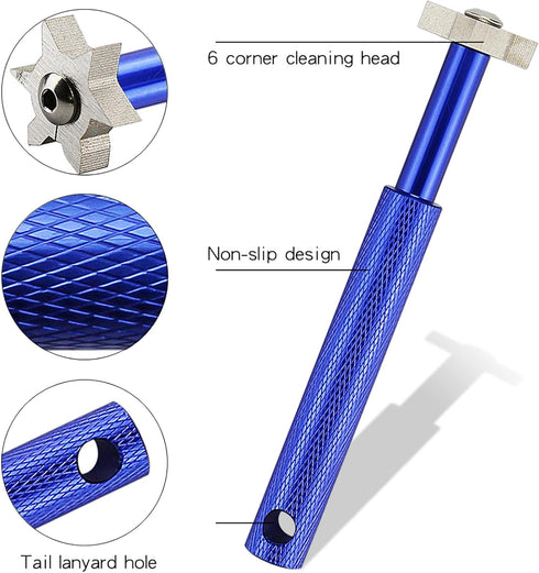 VIPMOON Golf Club Groove Sharpener Tool, Brush & Cleaner with Retractable Carabiner, for Wedge & Irons, U & V-Grooves