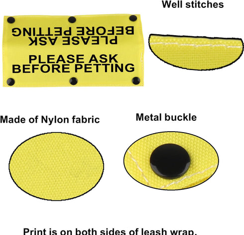 Funny Dog Leash Sleeve, Please Ask Before Petting Wrap Sleeve, Pet Birthday Gift (Before Petting-YE Sleeve)