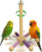 Rotating Bird Perch Toy Fun Spinning Cage Stand for Parakeet, Budgie, Lovebird,