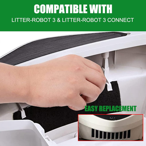 6 Pack Carbon Filters Replacement for Hooded Cat Litter Box, Compatible with Litter-Robot 3