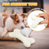 Poen 6 Pcs Bone Shaped Plush Squeaker Dog Toy, 8.27 x 4.72 Inch, Soft Calming Interactive Fetch Toy, White